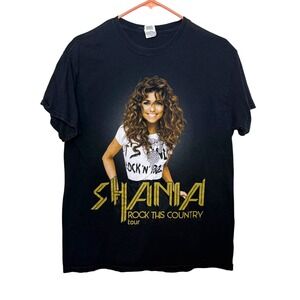 Shania Twain Rock This Country Tour T Shirt‎ Black Gildan Medium Graphic